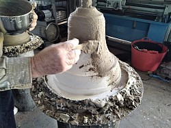 Clay/loam painting the waxed false bell