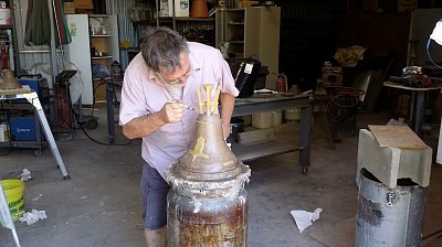 Finishing touches to the false bell.
